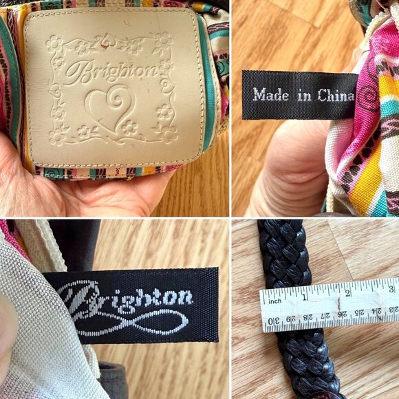 Brighton Woven Straw Shoulder Bag Colorful Striped Hobo Tote Boho Beach Coastal - Picture 8 of 13